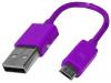 Cablu adaptor USB A tata - micro USB  tata - mov - 13 cm