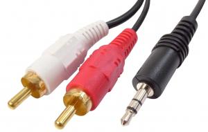 Cablu jack tata 3.5 mm stereo - 2 x RCA tata - 3 m