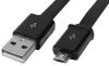 Cablu plat USB A tata - micro USB tata negru - 1m