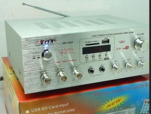 Amplificator audio AV-382, cu player MP3 si telecomanda, 2x25W