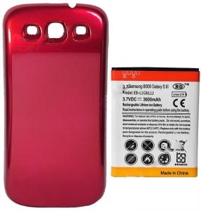 Acumumulator Li-ion extins si carcasa spate 3.7V/3600mA - compatibil Samsung Galaxy S III - rosu