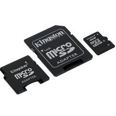 Card MicroSD Kingston 4 GB cu 2 adaptoare