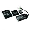 Card MicroSD Kingston 1 GB, kit 2 adaptoare, USB reader