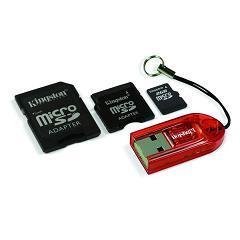 Card MicroSD Kingston 2 GB, kit 2 adaptoare, USB reader