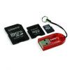 Card microsd kingston 2 gb, kit 2 adaptoare, usb
