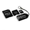 Card microsd kingston 4 gb, kit 2 adaptoare, usb