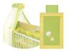 "LILY" - 60/120 (7 piese) cu broderie Yellow Green  Bertoni 2005075 0013