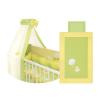 Set complet de lenjerie cu broderie green / yellow bertoni 2005072