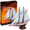 Two masted schooner cubicfun t4007h