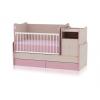 Mobilier transformabil (3 in 1) din lemn "trend plus" oak/pink bertoni