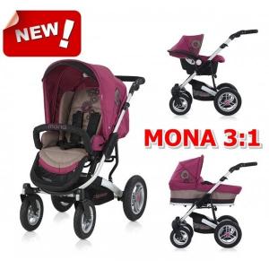 Carucior nou nascut 3in1 "MONA" bordo Chipolino KKMO20012BO