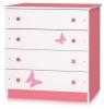 Comoda lemn cu 4 sertare pink butterfly bertoni 1017007