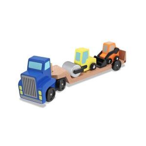 Camion Transportor Cu Platforma Cu Utilaje De Constructii Melissa&Doug MD4550