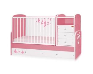 Mobilier lemn cu sistem de leganare Maxi Pink Butterfly -70/160 Bertoni 1015030 0011