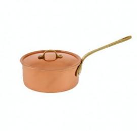 Cratita din Cupru &Oslash;22cm, cu Capac, Maner Bronz