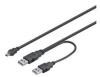 Cablu Y USB 2.0, 2 conectori tip tata A - 1 conector tip tata mini B, 1.8m, 7300051, mcab