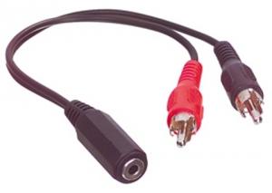 Cablu audio tip jack 3,5&quot; stereo - 2 x RCA, M-T 0.2m (CABLE-470)