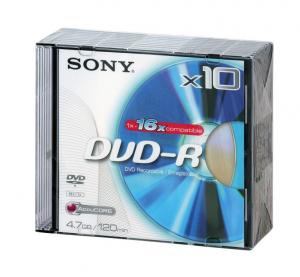 SONY DVD-R 16x 4.7GB  slim case 10buc