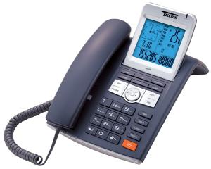 Telefon cu fir, afisaj LCD rabatabil, termometru, ceas, memorie, Teleton 6039 (TELEFON 6039)