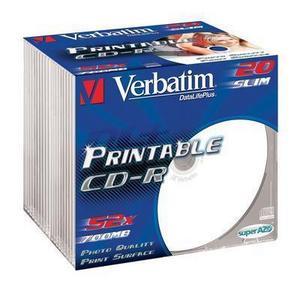 VERBATIM CD-R 52x 700MB printable Slimcase