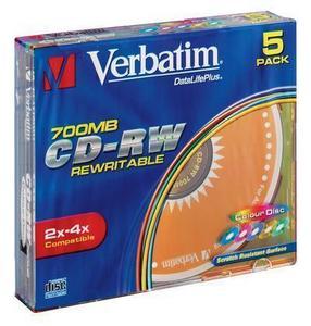 VERBATIM CD-RW 4x 700MB Slimcase