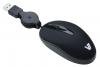 Mouse mini optic cu fir, 800 dpi, 3 taste, USB, negru/argintiu, retail, V7 (M33B10-6E)