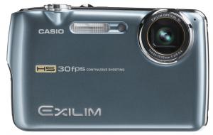 Camera foto digitala Casio EXILIM EX-FS10, 9.1 MP, 4x Dig, display 2.5&quot;, 38-114mm, Eye-Fi, high-speed, grey, blue