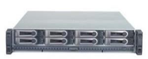 External storage system, 8-bay, iSCSI-SATA, RAID 0/1/3/5/6/10/50/, 2 HE, Vtrak M210I