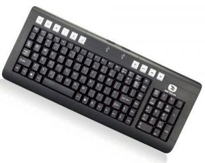 Tastatura USB Serioux Compact C3500, multimedia, 115 taste ( 10 hotkeys ), hub USB 2 porturi, black, color box