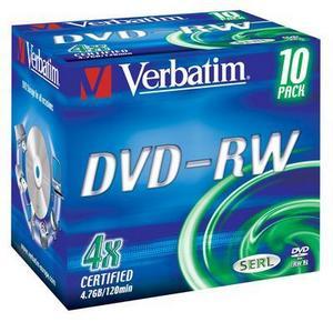 VERBATIM DVD-RW 4x scratch, 4.7GB, Jewel Case (43486)
