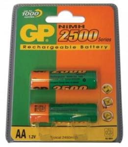 Acumulator NiMh R6 (AA), 2500mAh, blister 2 bucati, GP (GP250AAHC-BL2)