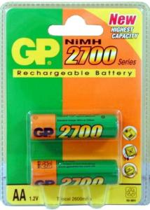 Acumulator NiMh R6 (AA), 2700mAh, blister 2 bucati, GP (GP270AAHC-BL2)