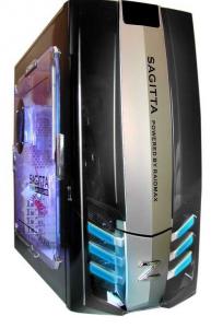 Carcasa RAIDMAX SAGITTA Black RMX-SagittaBK, Transparent, Blue-Led Fans, USB &amp; audio