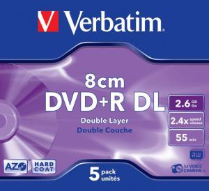 VERBATIM DVD+R DL 2.4x mini, 2.6 GB, 8 cm, jewel case (43584)