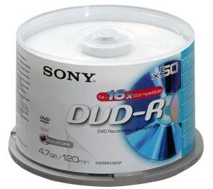 Sony DVD-R 16x, 4.7GB, 120min, printabil ink-jet, set cu 50buc, bulk (40X10DMRSPIP-ITC)