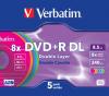 Verbatim dvd+r dl, 8x, 8.5gb, diverse culori, jewel case