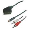 Cablu video tip SCART - 9 pini, 2 x RCA 1.8m (CABLE-591)