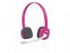Casti stereo cu microfon Logitech H150, 2x3.5&quot;, microfon noise-canceling, roz, (981-000368)