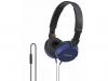 Casti Sony DR-ZX102DPV, microfon in-line, 2.5m, albastre, DRZX102DPVL.CE7