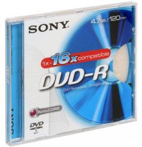 Sony DVD-R 16x, 4.7GB, 120min, jewel case, set cu 10buc (8X2DMR-ITC)