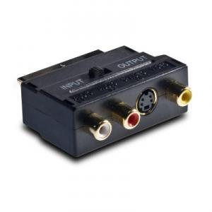 Adaptor video Scart 21 pini la 3 x RCA, tata-mama, V7 (V7E2SCARTAV-ADPT)