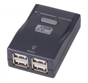 Hub USB 2.0 extern, 4*USB - comutare 4xUSB 2.0 intre 2 utilizatori, Gembird (UHS242)
