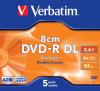 VERBATIM DVD-R DL 2.4x mini, 2.6 GB, 8 cm, matt silver, jewel case (43631)
