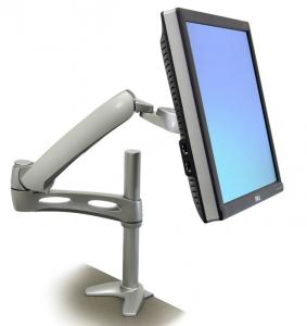 Suport de birou pentru LCD max.24in Ergotron LX Desk Arm, articulat, 75x75mm/100x100mm, max 9.10KG argintiu (45-179-194)