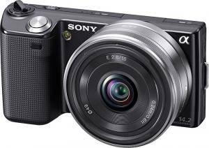 Camera digitala Sony NEX-5 Black, 14.2 MP Exmor APS HD/CMOS/ 3&quot; LCD/HD 1080i movie/7.5cm LCD /ISO200 - 12800/Black