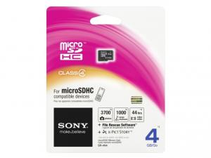 Micro Secure Digital Card Sony 4GB, Class 4, SR4N4