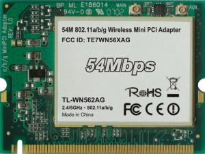 Placa Retea Wireless PCI Mini, 54Mbps eXtended Range, Atheros, 2.4G/5GHz, 802.11a/b/g, TP-LINK TL-WN562AG