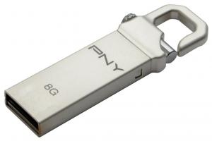 USB 2.0 Flash Drive PNY HOOK ATTACHE 8GB, metal housing (FDU8GBHOOK-EF)