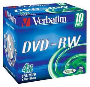 VERBATIM DVD-RW 4x scratch 4.7GB Jewel Case