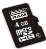 Micro Secure Digital 4GB HC + adaptor, GOODRAM
